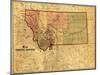 Montana - Panoramic Map-Lantern Press-Mounted Art Print