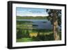 Montana - Panoramic View of Flathead Lake in the Flathead National Forest, c.1922-Lantern Press-Framed Art Print