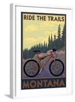 Montana - Ride the Trails-Lantern Press-Framed Art Print