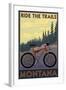 Montana - Ride the Trails-Lantern Press-Framed Art Print