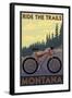 Montana - Ride the Trails-Lantern Press-Framed Art Print