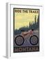 Montana - Ride the Trails-Lantern Press-Framed Art Print