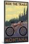 Montana - Ride the Trails-Lantern Press-Mounted Art Print