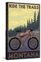 Montana - Ride the Trails-Lantern Press-Stretched Canvas