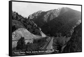 Montana - Rocky Canyon between Bozeman and Livingston-Lantern Press-Framed Stretched Canvas