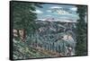 Montana, Scenic View of Tree Clad Slopes on the Beartooth Highway-Lantern Press-Framed Stretched Canvas