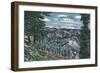 Montana, Scenic View of Tree Clad Slopes on the Beartooth Highway-Lantern Press-Framed Art Print