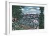 Montana, Scenic View of Tree Clad Slopes on the Beartooth Highway-Lantern Press-Framed Art Print