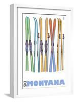 Montana, Skis in the Snow-Lantern Press-Framed Art Print