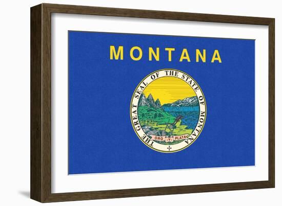 Montana State Flag-Lantern Press-Framed Art Print