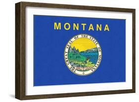 Montana State Flag-Lantern Press-Framed Art Print