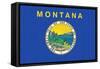 Montana State Flag-Lantern Press-Framed Stretched Canvas