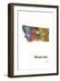 Montana State Map 1-Marlene Watson-Framed Giclee Print