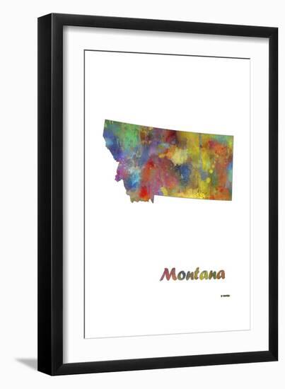 Montana State Map 1-Marlene Watson-Framed Giclee Print