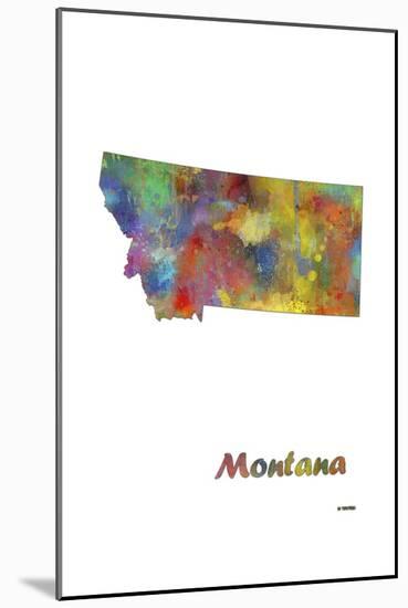 Montana State Map 1-Marlene Watson-Mounted Giclee Print