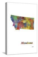 Montana State Map 1-Marlene Watson-Stretched Canvas