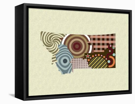 Montana State Map-Lanre Adefioye-Framed Stretched Canvas