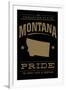 Montana State Pride - Gold on Black-Lantern Press-Framed Art Print