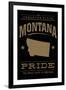 Montana State Pride - Gold on Black-Lantern Press-Framed Art Print