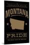 Montana State Pride - Gold on Black-Lantern Press-Mounted Art Print