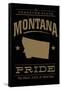 Montana State Pride - Gold on Black-Lantern Press-Framed Stretched Canvas