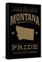 Montana State Pride - Gold on Black-Lantern Press-Framed Stretched Canvas