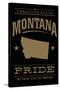 Montana State Pride - Gold on Black-Lantern Press-Stretched Canvas