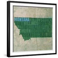 Montana State Words-David Bowman-Framed Giclee Print