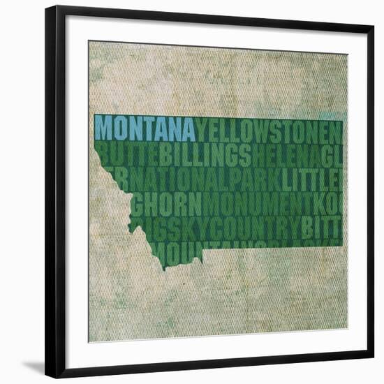 Montana State Words-David Bowman-Framed Giclee Print