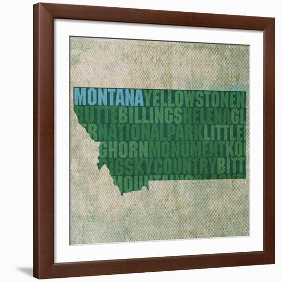 Montana State Words-David Bowman-Framed Giclee Print