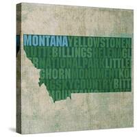 Montana State Words-David Bowman-Stretched Canvas