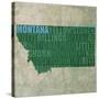 Montana State Words-David Bowman-Stretched Canvas