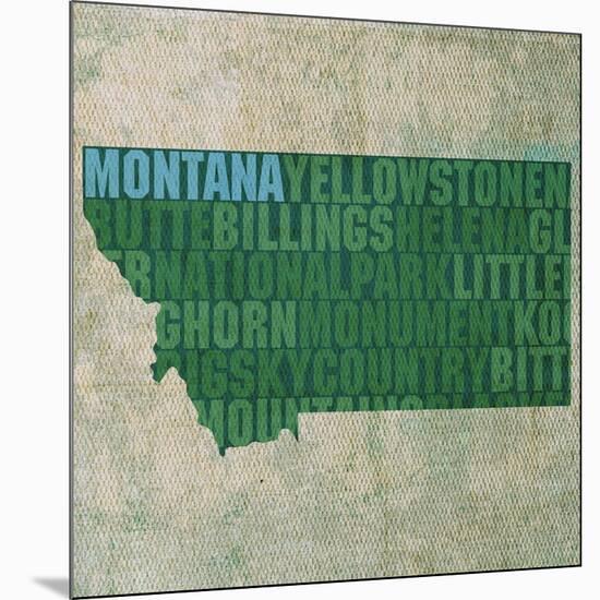 Montana State Words-David Bowman-Mounted Giclee Print