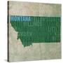 Montana State Words-David Bowman-Stretched Canvas