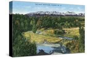 Montana - View of the Crazy Mountains from Us Highway 10, c.1922-Lantern Press-Stretched Canvas