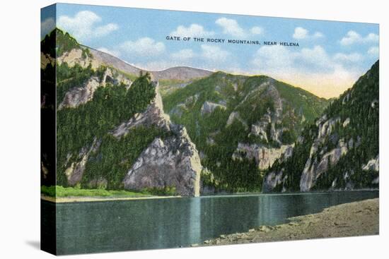 Montana - View of the Gate of the Rocky Mountains Near Helena, c.1922-Lantern Press-Stretched Canvas