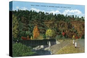 Montana - View of Wolf Creek from Highway 91 Between Helena and Great Falls, c.1922-Lantern Press-Stretched Canvas