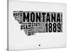 Montana Watercolor Word Cloud-NaxArt-Stretched Canvas