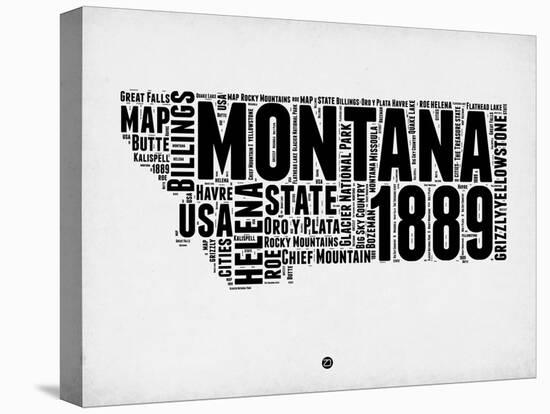 Montana Watercolor Word Cloud-NaxArt-Stretched Canvas