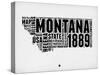 Montana Watercolor Word Cloud-NaxArt-Stretched Canvas