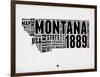 Montana Watercolor Word Cloud-NaxArt-Framed Art Print