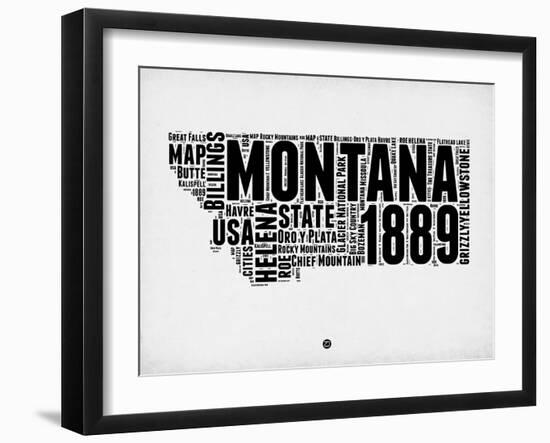 Montana Watercolor Word Cloud-NaxArt-Framed Art Print