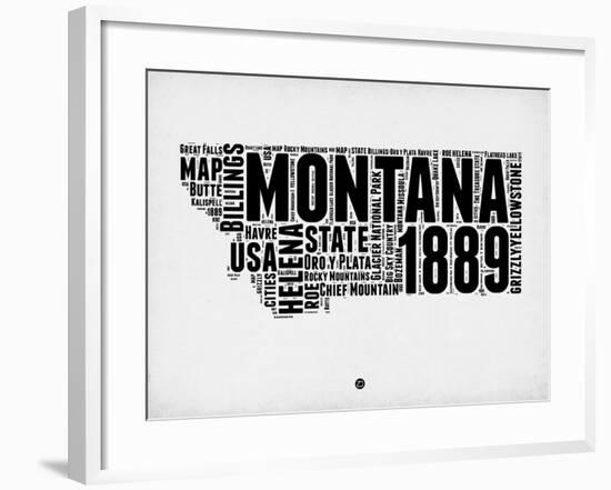 Montana Watercolor Word Cloud-NaxArt-Framed Art Print