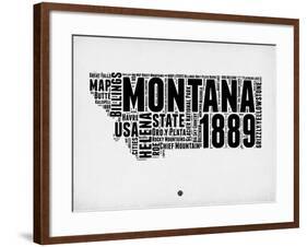 Montana Watercolor Word Cloud-NaxArt-Framed Art Print
