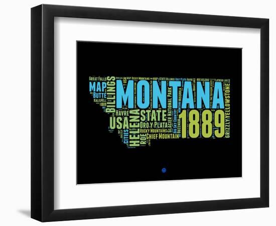 Montana Word Cloud 1-NaxArt-Framed Art Print