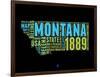 Montana Word Cloud 1-NaxArt-Framed Art Print