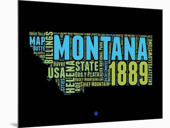 Montana Word Cloud 1-NaxArt-Mounted Art Print