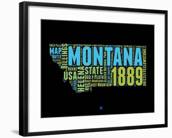 Montana Word Cloud 1-NaxArt-Framed Art Print