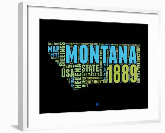 Montana Word Cloud 1-NaxArt-Framed Art Print