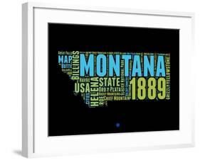 Montana Word Cloud 1-NaxArt-Framed Art Print